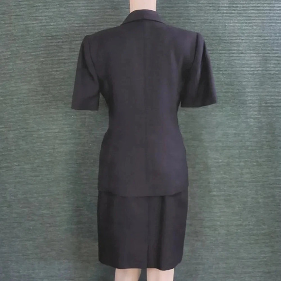 Vintage Kasper For ASL Navy Skirt Suit, Double Breasted Coat - Picture 3 of 9